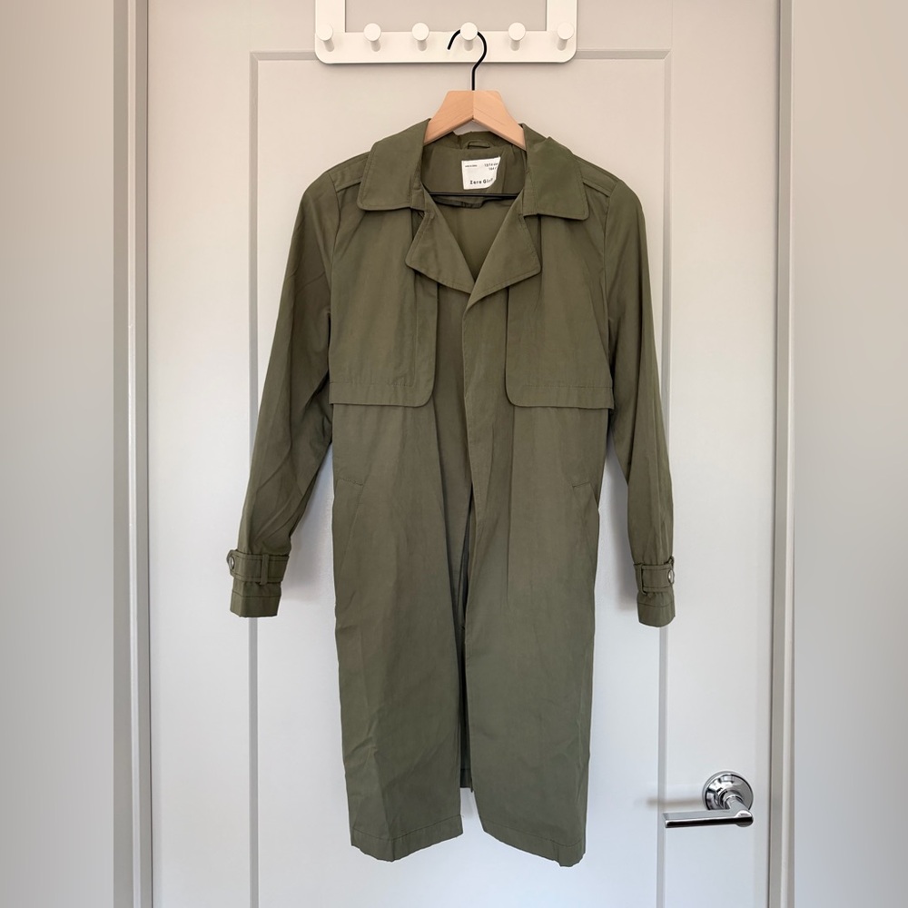 Zara Olive Trench Coat